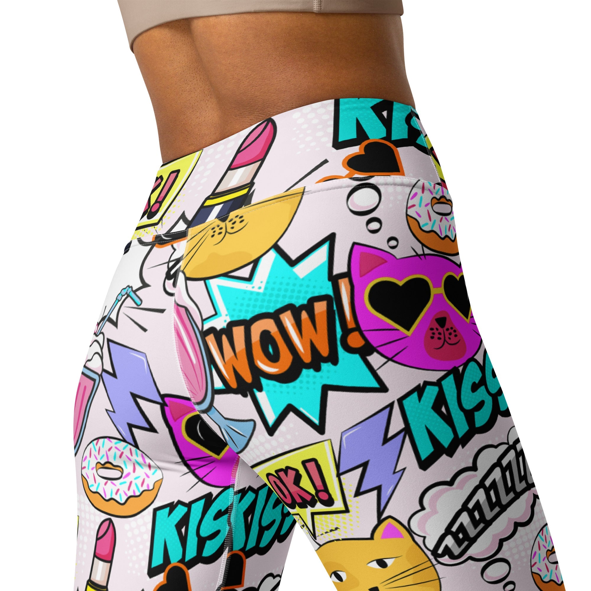 Cat Pop Art  Yoga Leggings