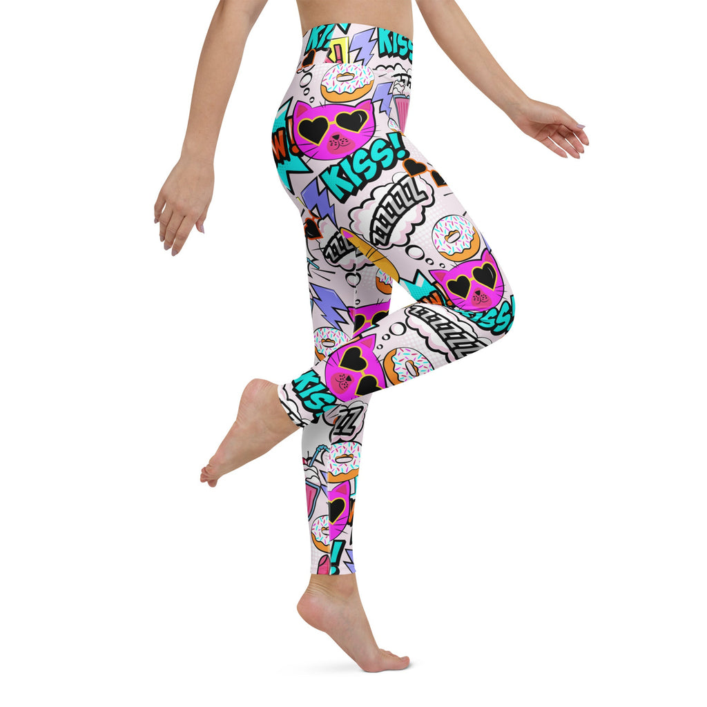Cat Pop Art  Yoga Leggings