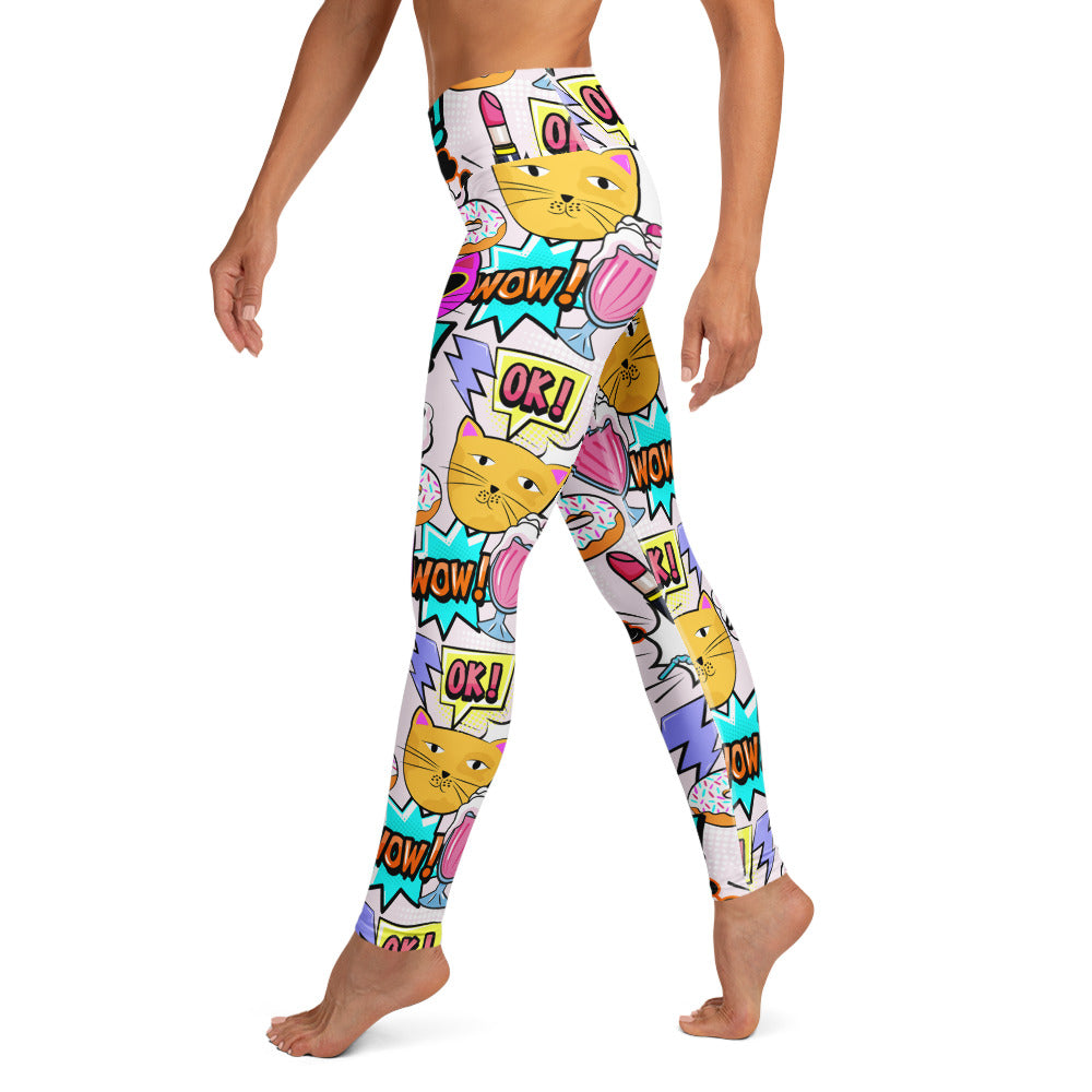 Cat Pop Art  Yoga Leggings