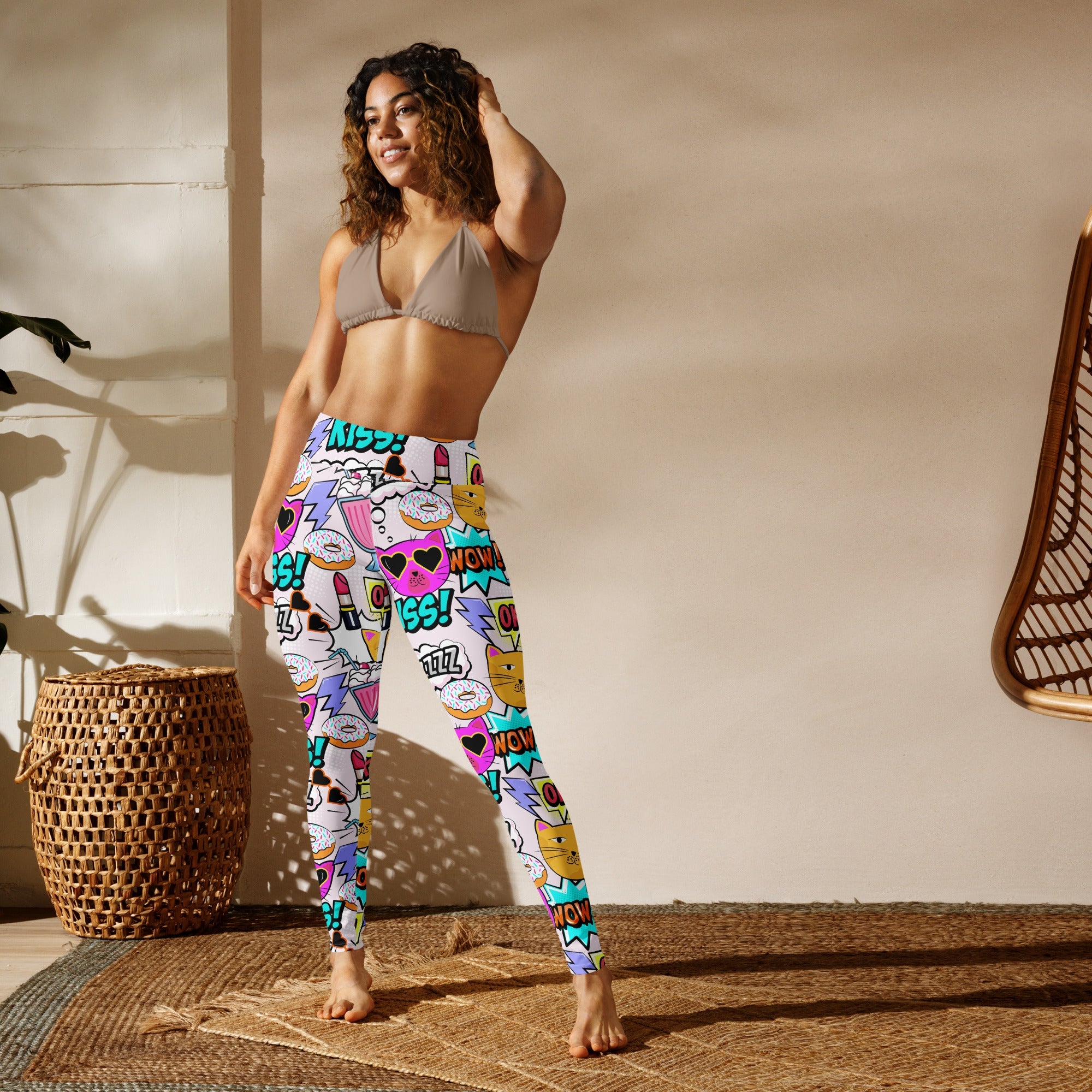 Cat Pop Art  Yoga Leggings