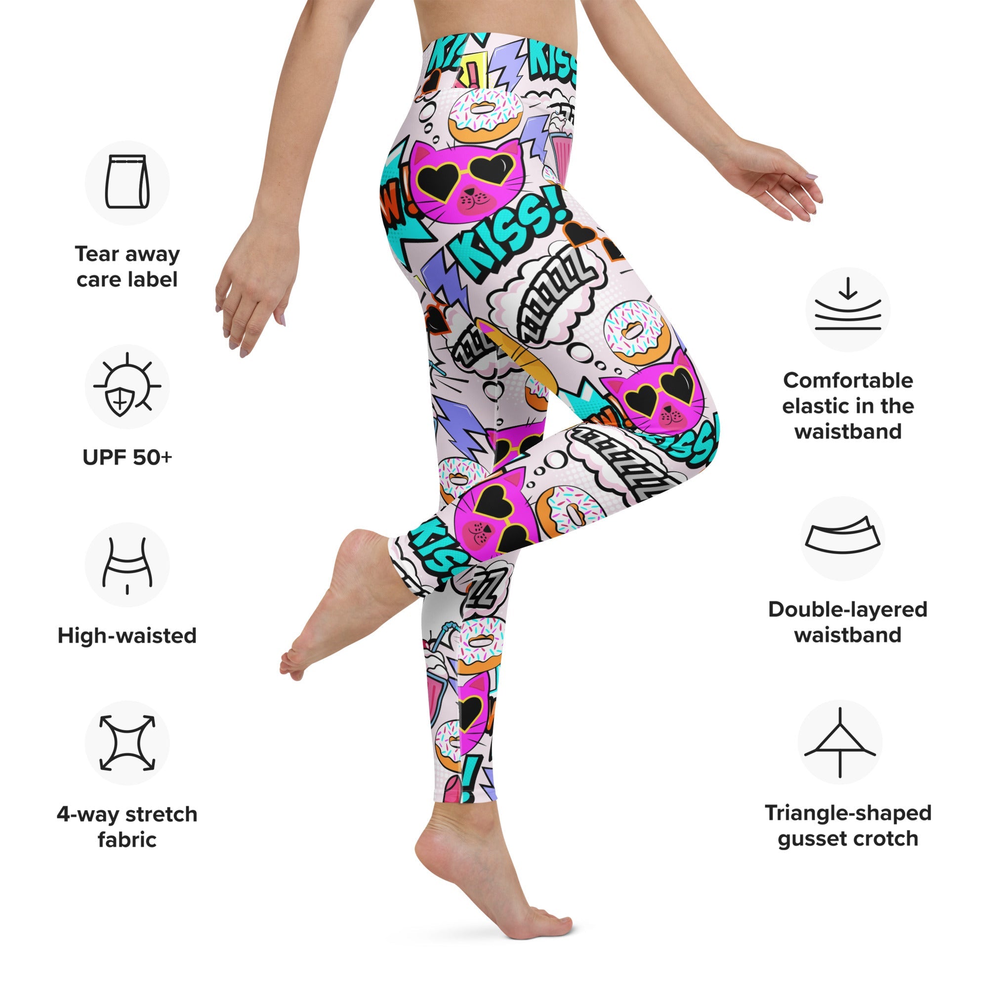 Cat Pop Art  Yoga Leggings