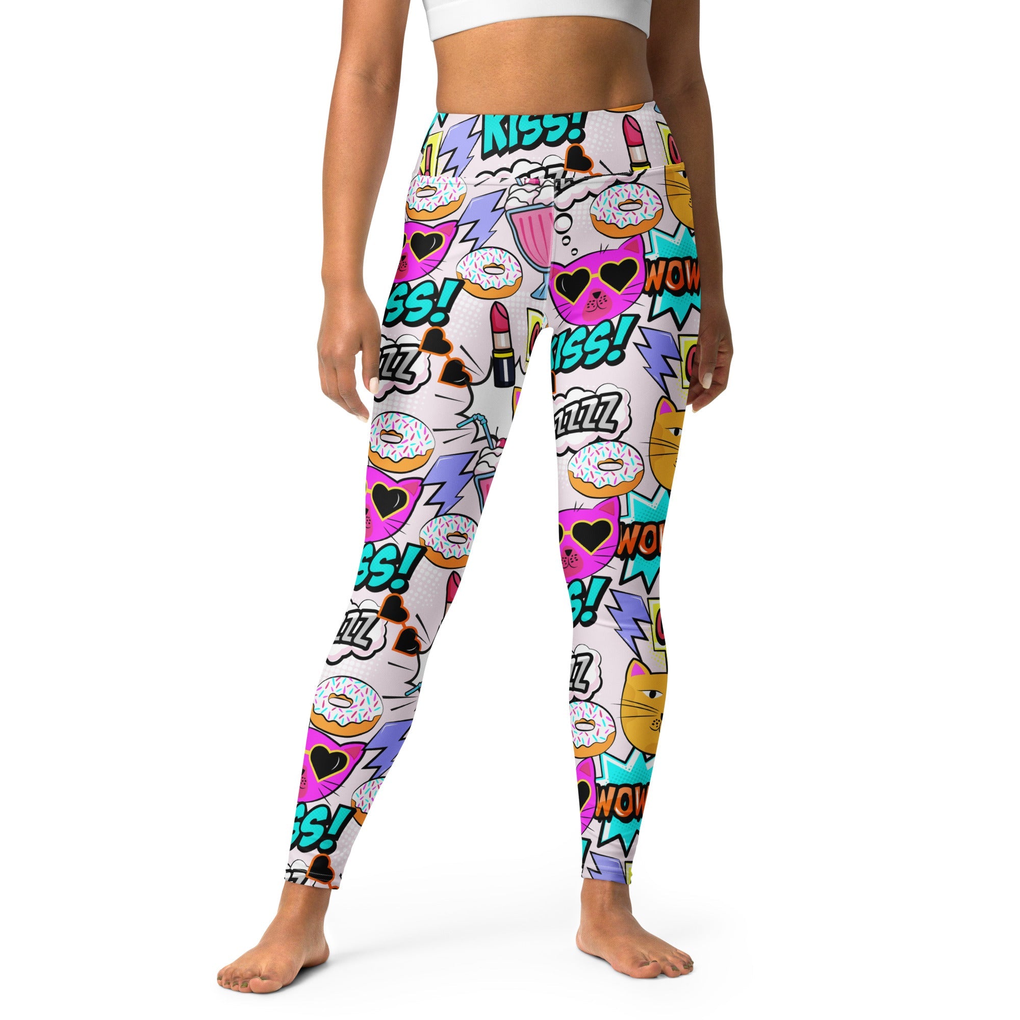 Cat Pop Art  Yoga Leggings
