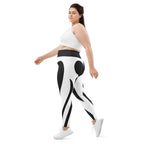 Charcoal Black & White Heart Shaped Plus Size Leggings