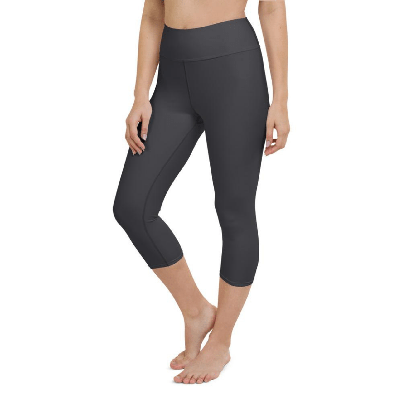 Charcoal Light Gray Yoga Capris