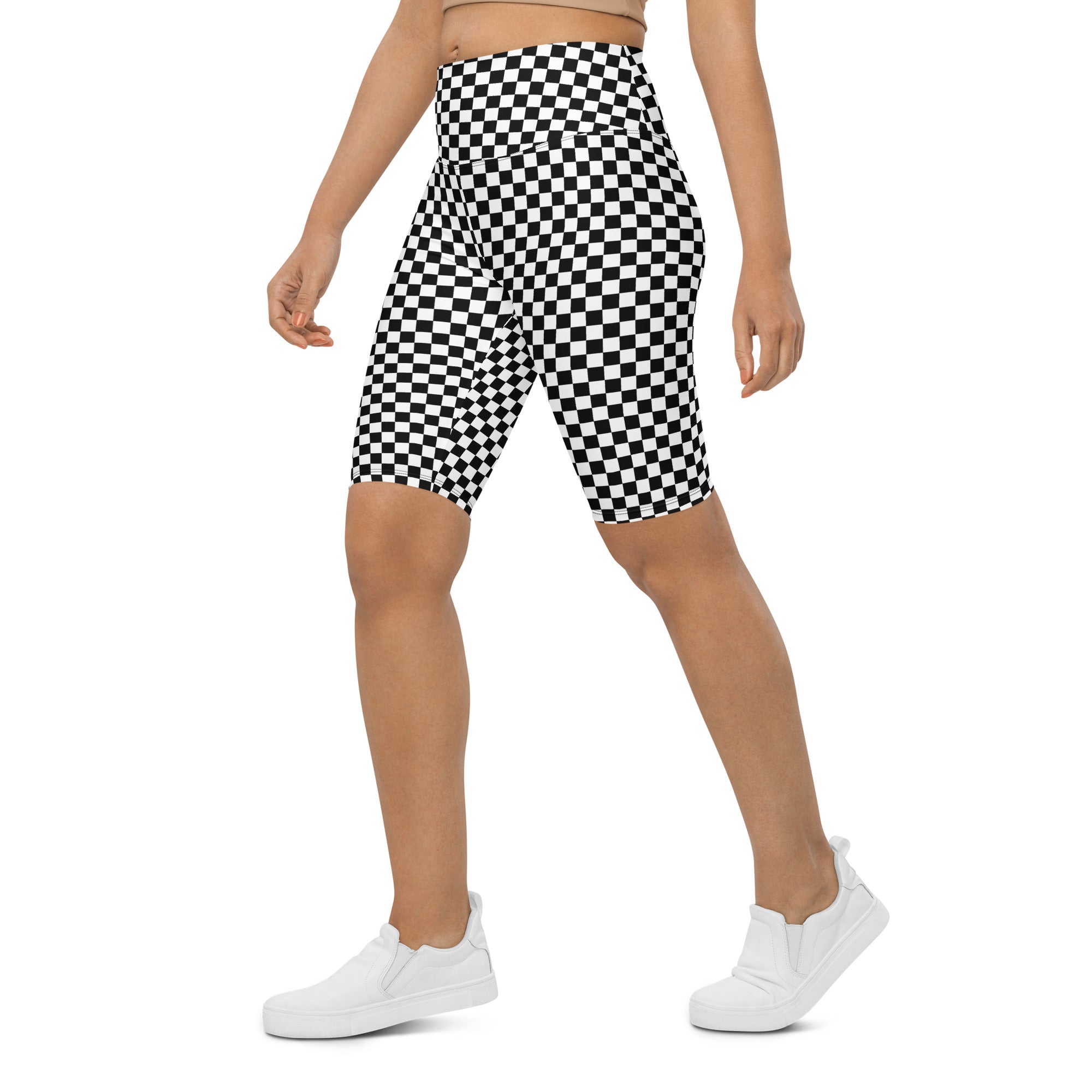 Checkered Biker Shorts