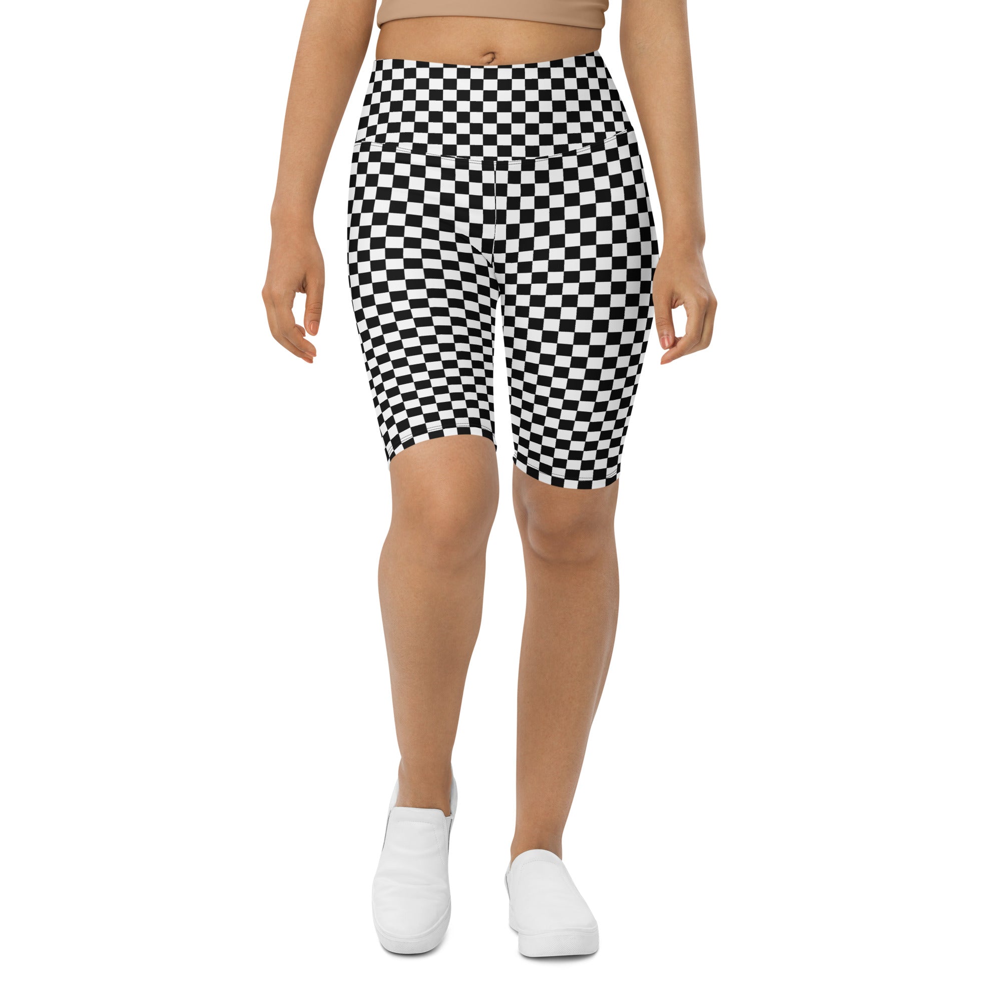 Checkered Biker Shorts