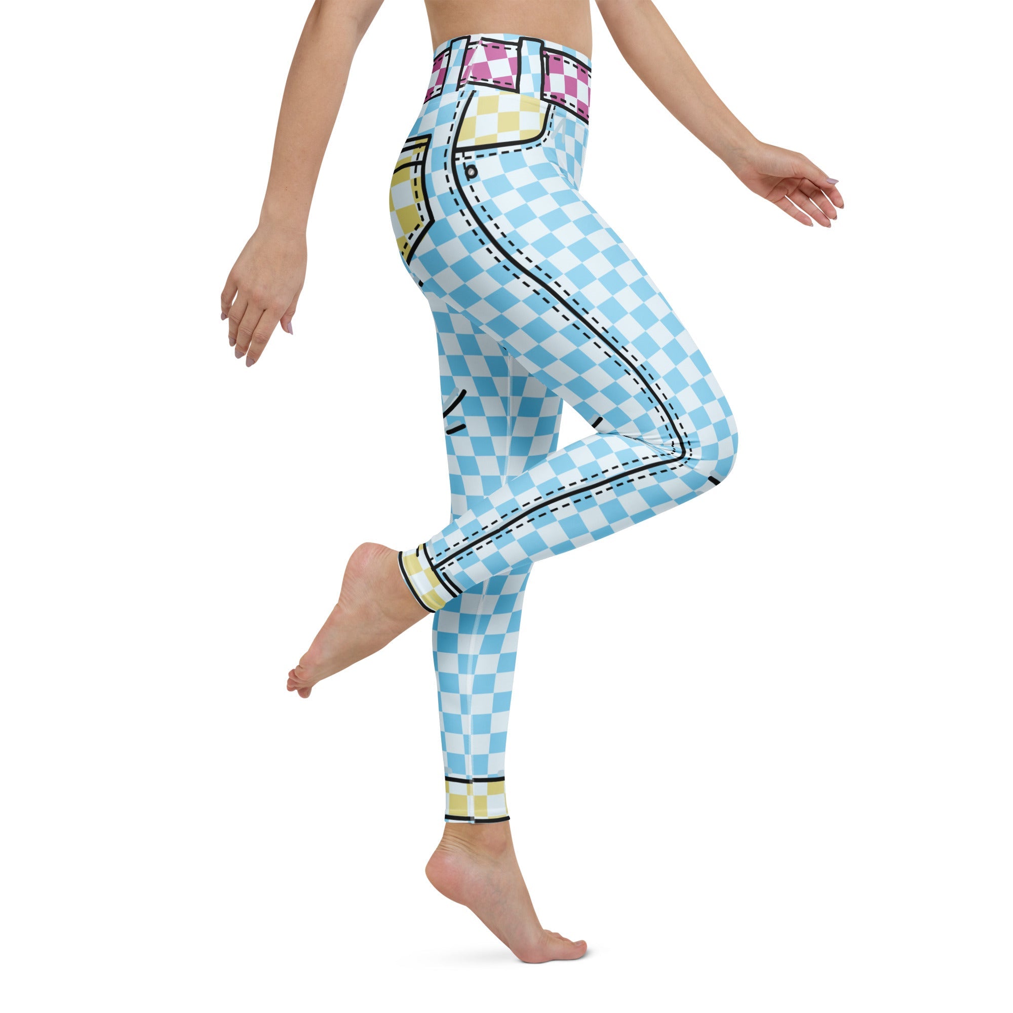 Checkered Cartoonized Yoga Leggings
