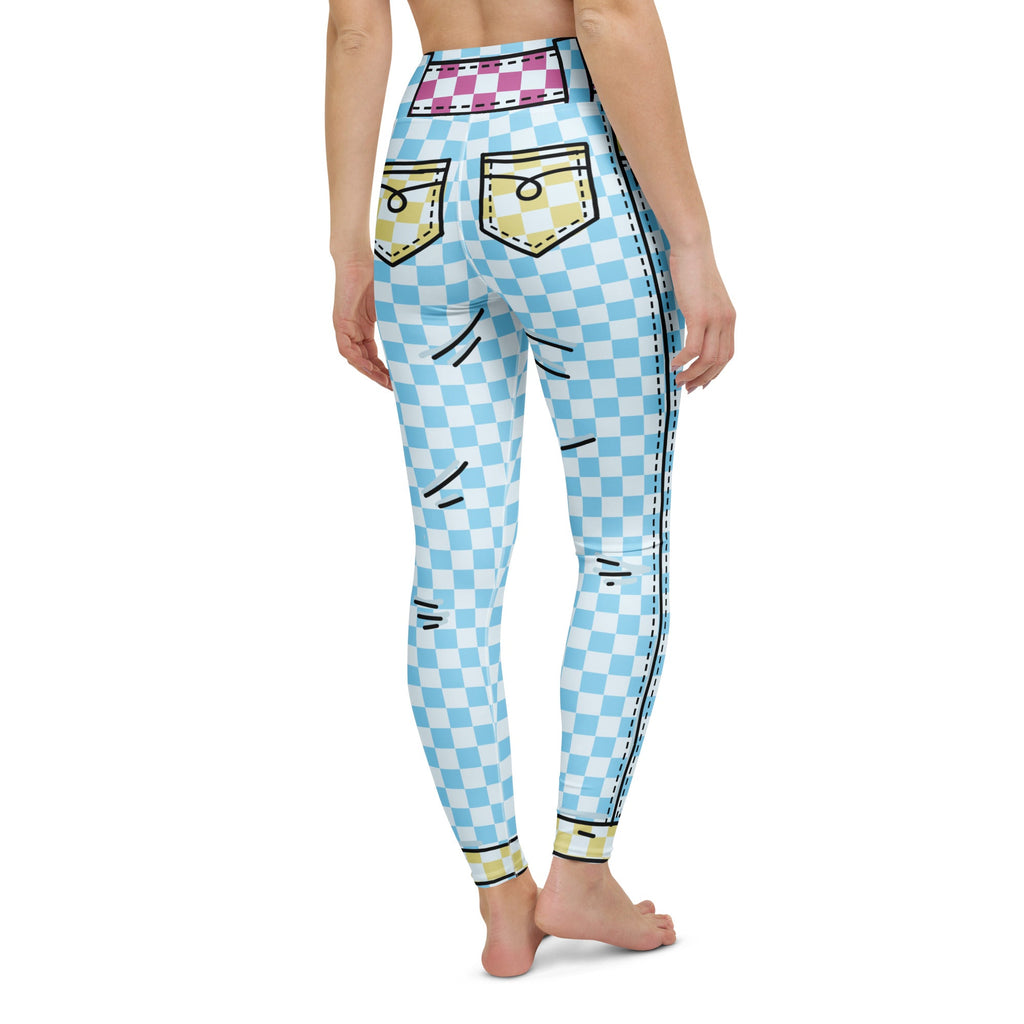 Checkered Cartoonized Yoga Leggings