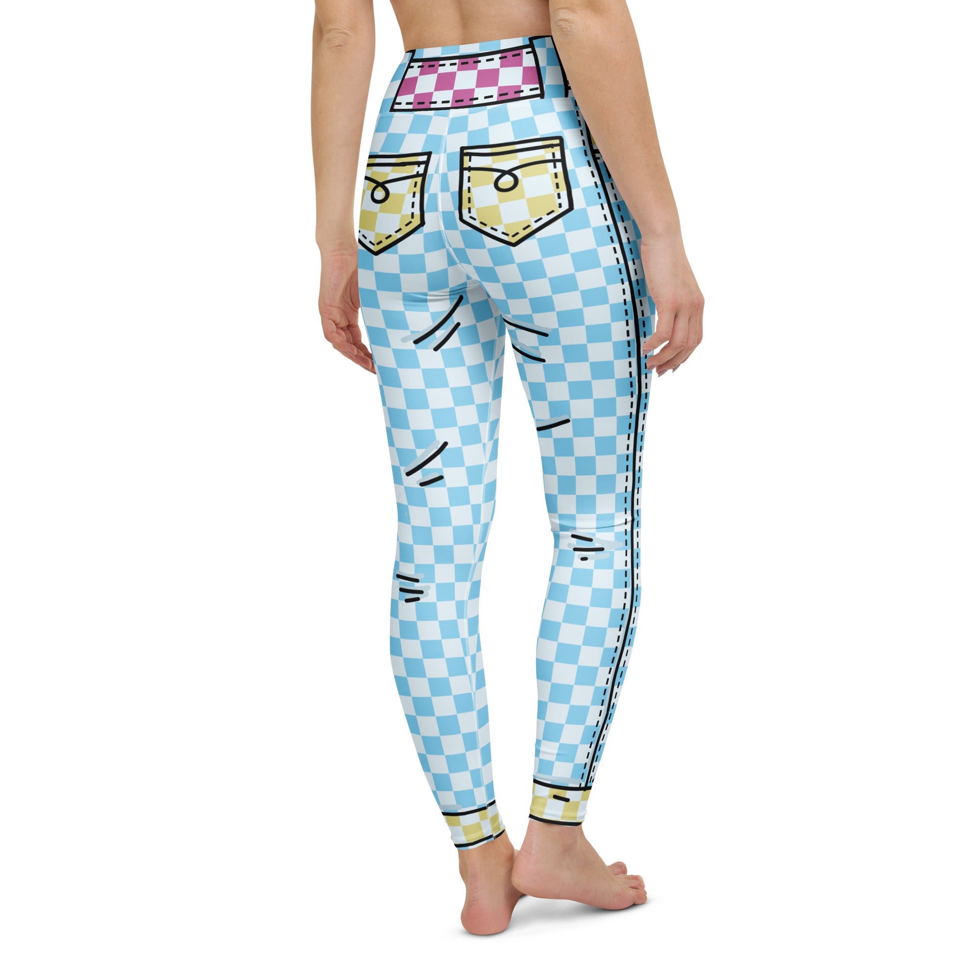 Checkered Cartoonized Yoga Leggings