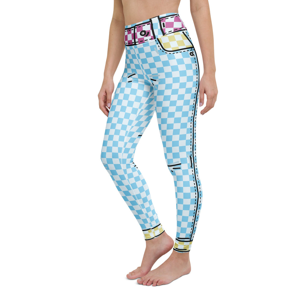 Checkered Cartoonized Yoga Leggings