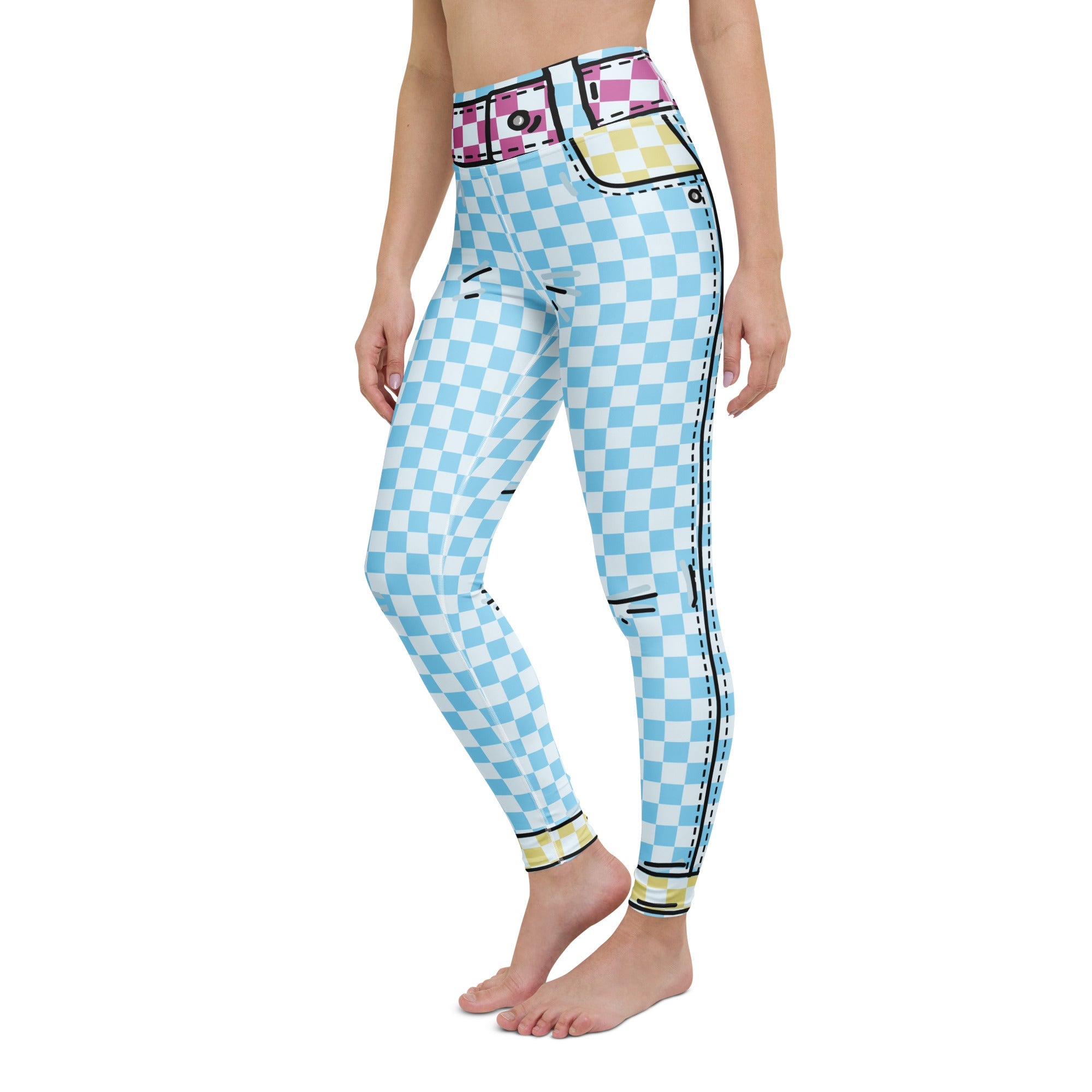 Checkered Cartoonized Yoga Leggings