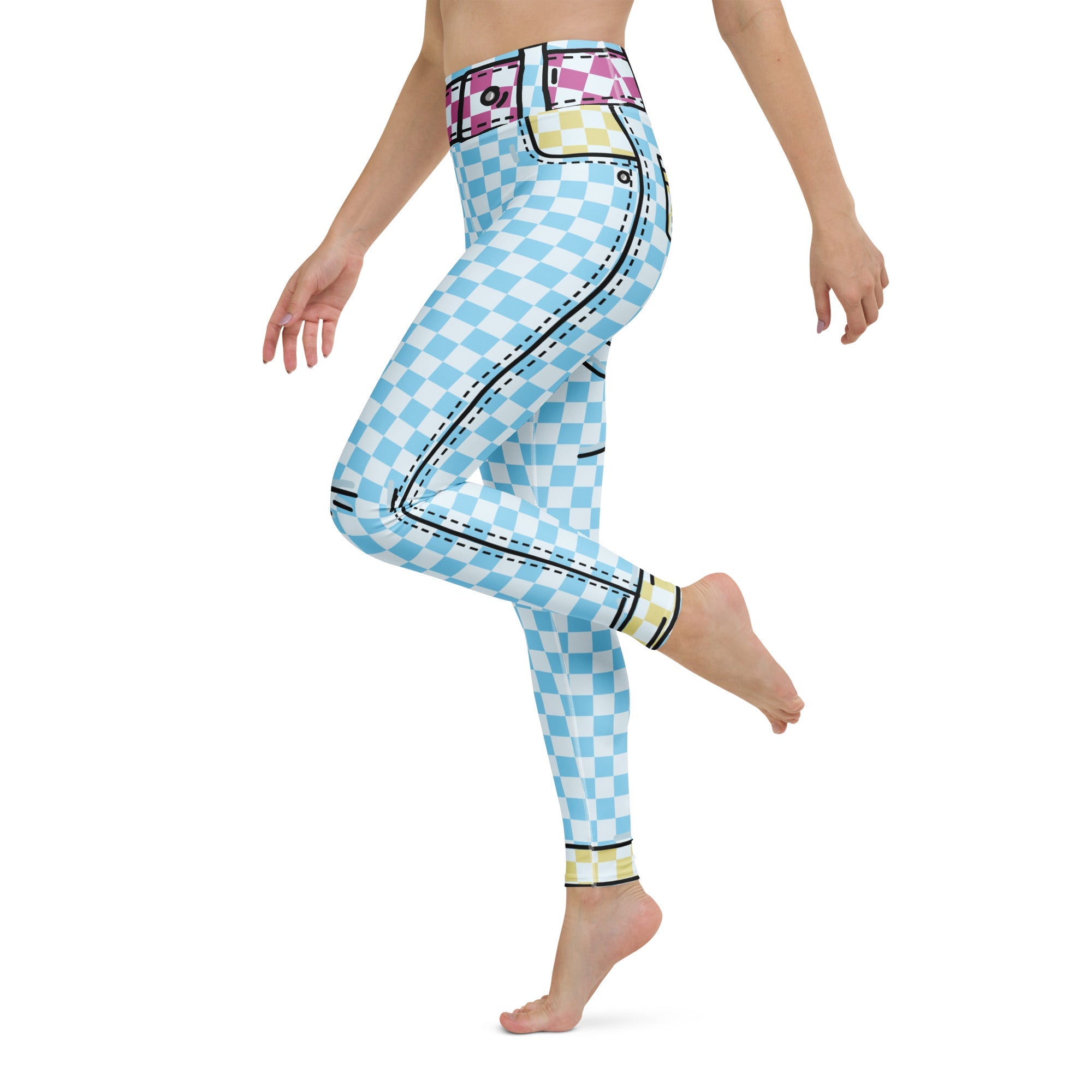 Checkered Cartoonized Yoga Leggings