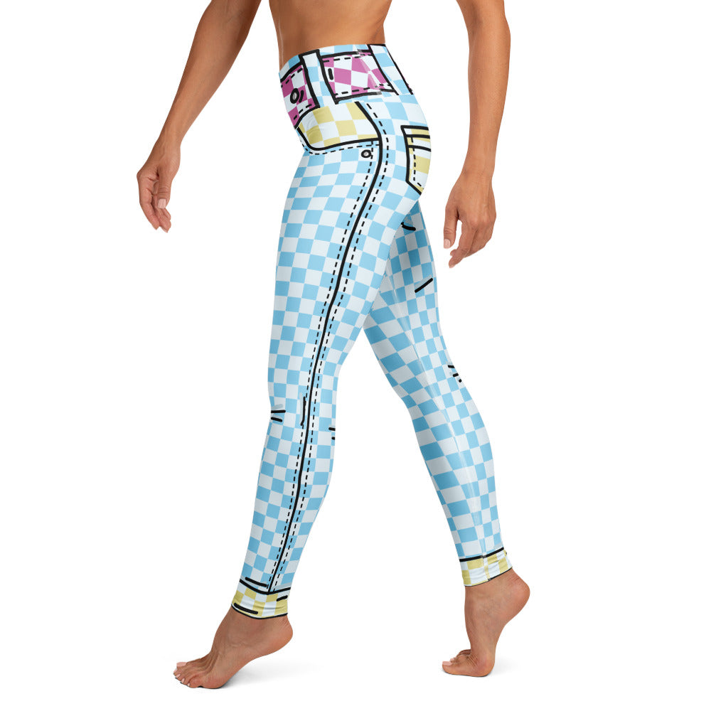 Checkered Cartoonized Yoga Leggings