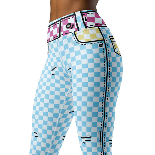 Checkered Cartoonized Yoga Leggings