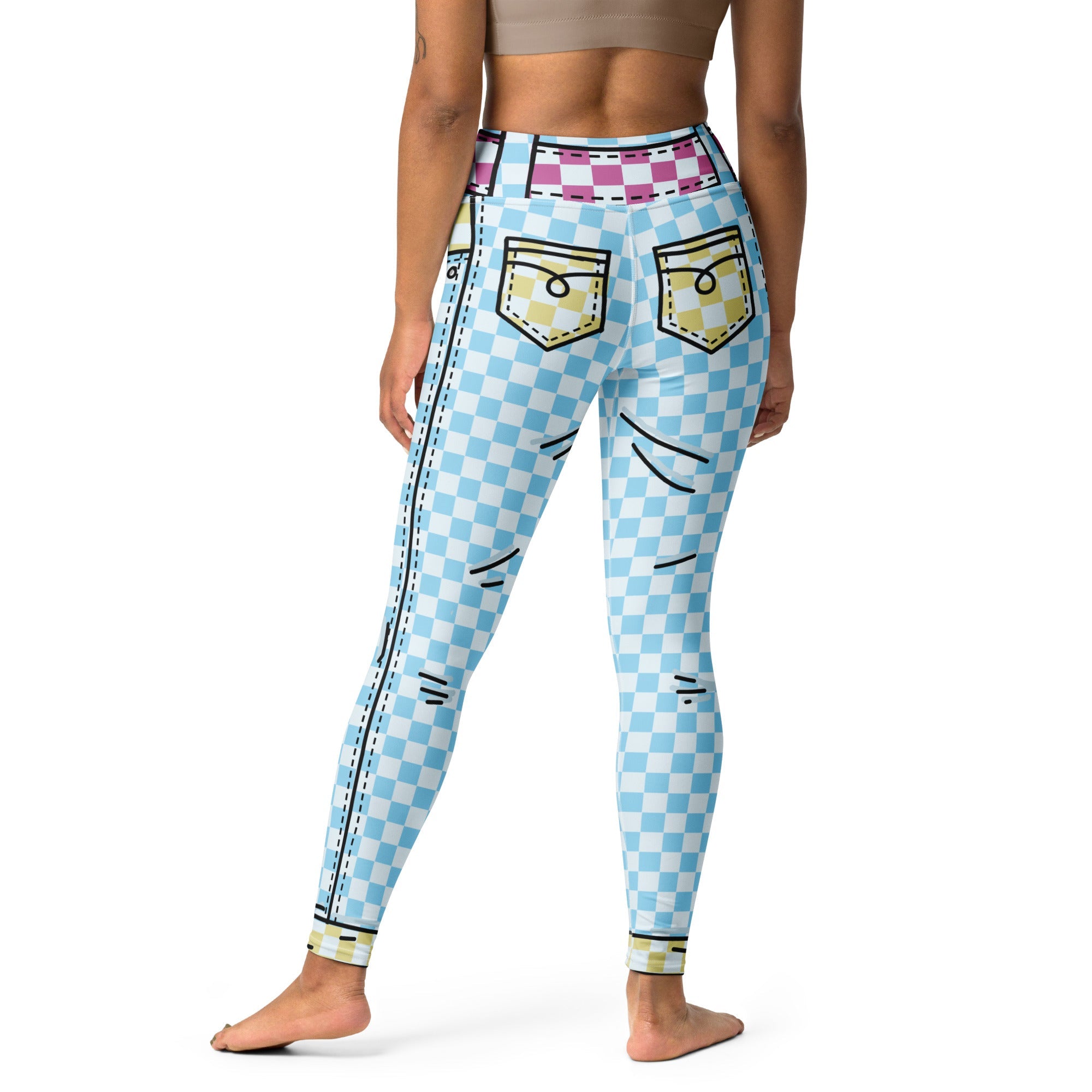 Checkered Cartoonized Yoga Leggings