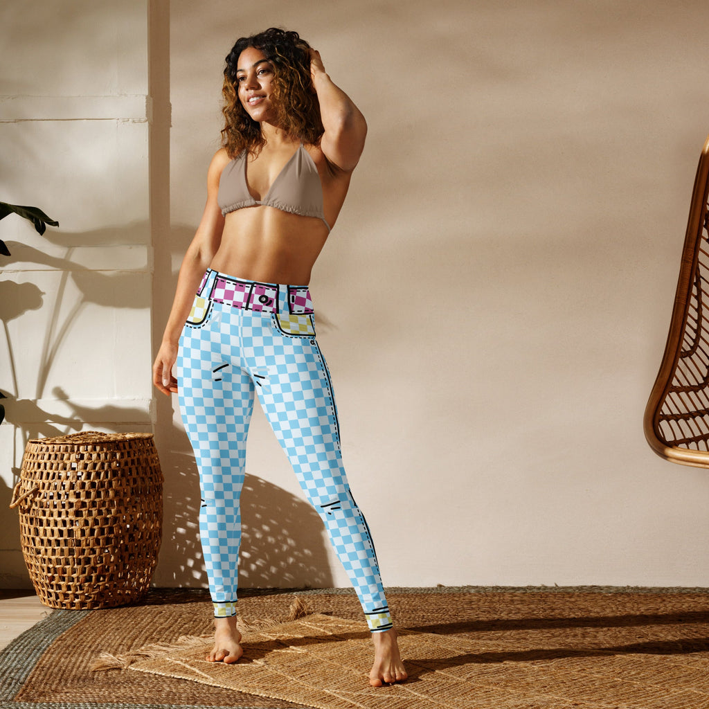 Checkered Cartoonized Yoga Leggings