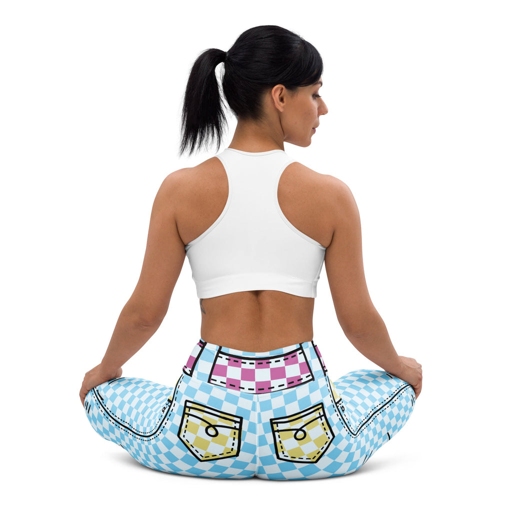 Checkered Cartoonized Yoga Leggings
