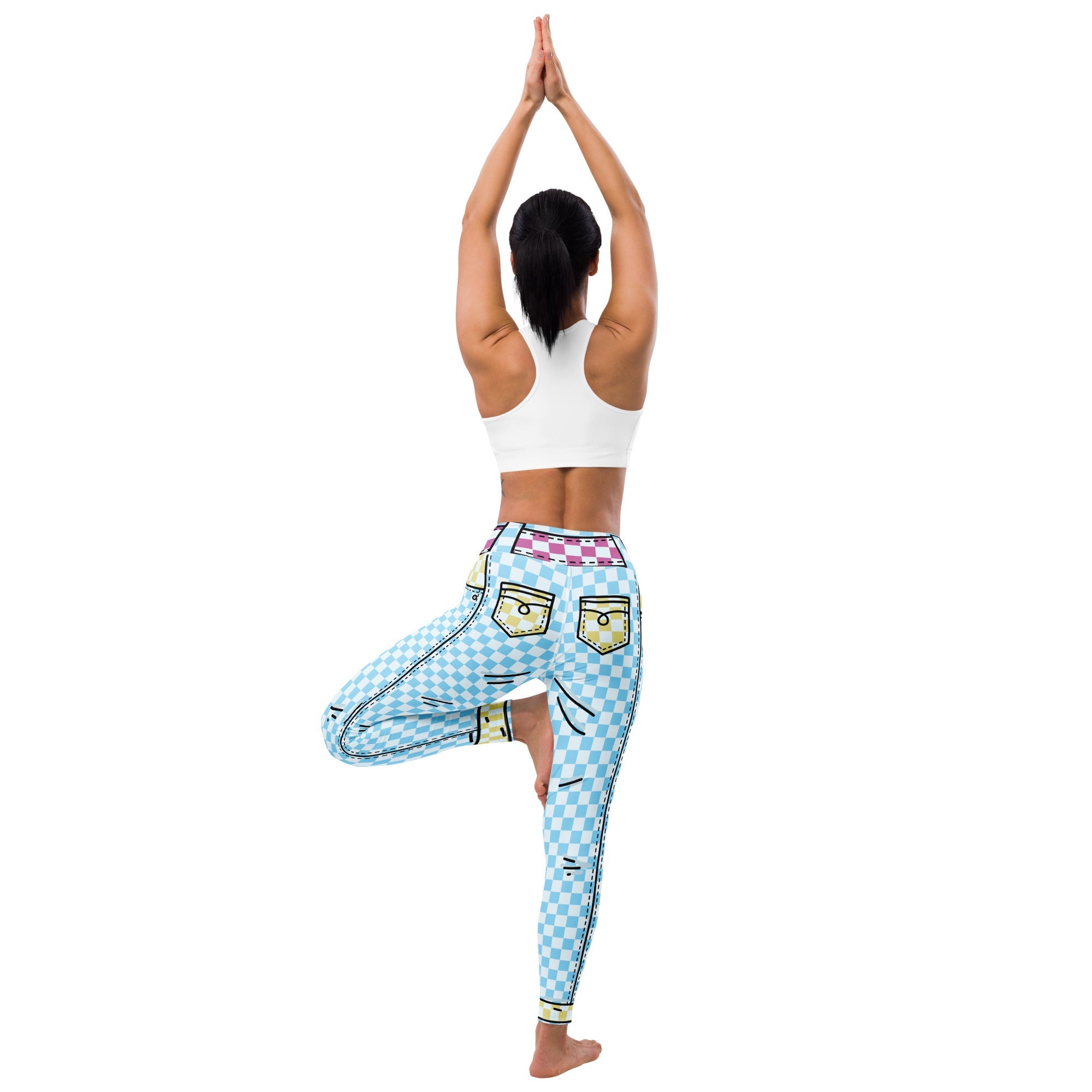 Checkered Cartoonized Yoga Leggings