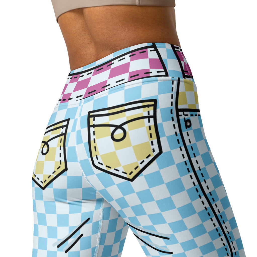 Checkered Cartoonized Yoga Leggings