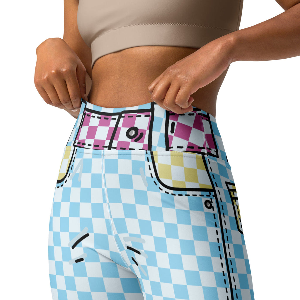 Checkered Cartoonized Yoga Leggings