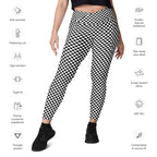 Checkered Crossover Leggings With Pockets