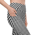 Checkered Crossover Leggings With Pockets