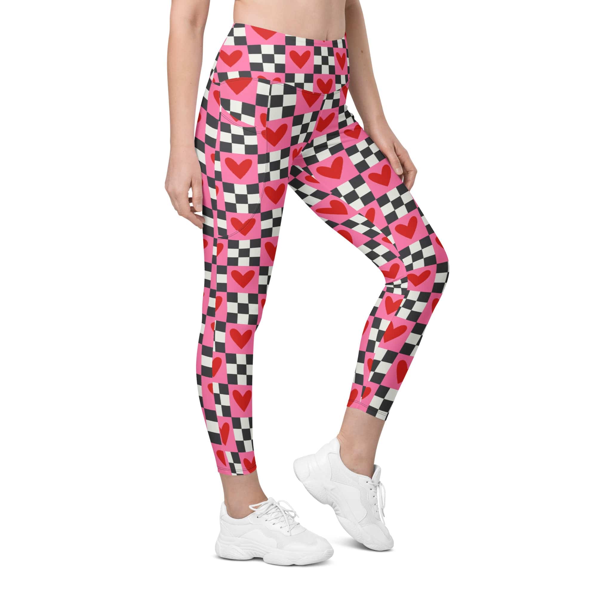 Checkered Romance Leggings With Pockets