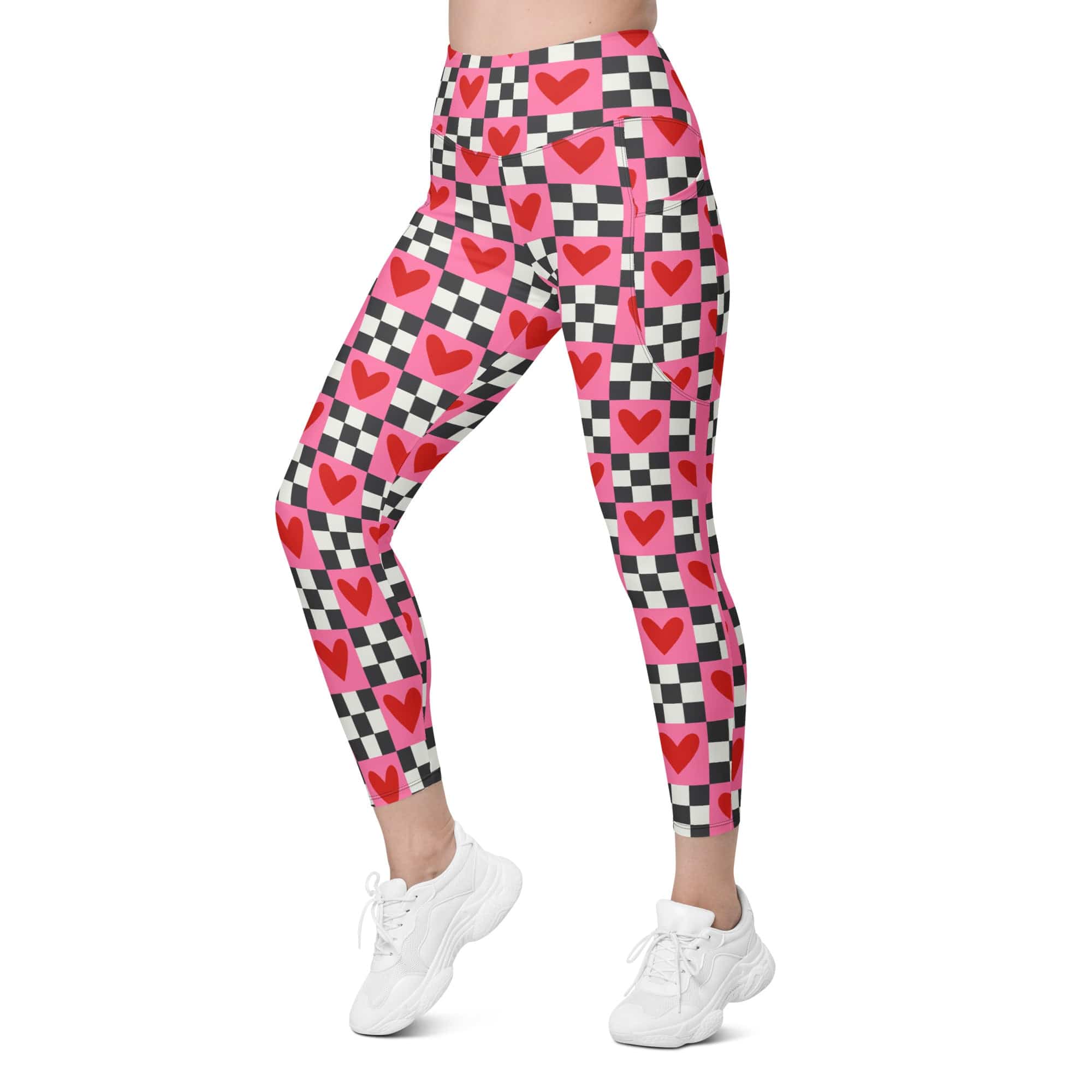 Checkered Romance Leggings With Pockets