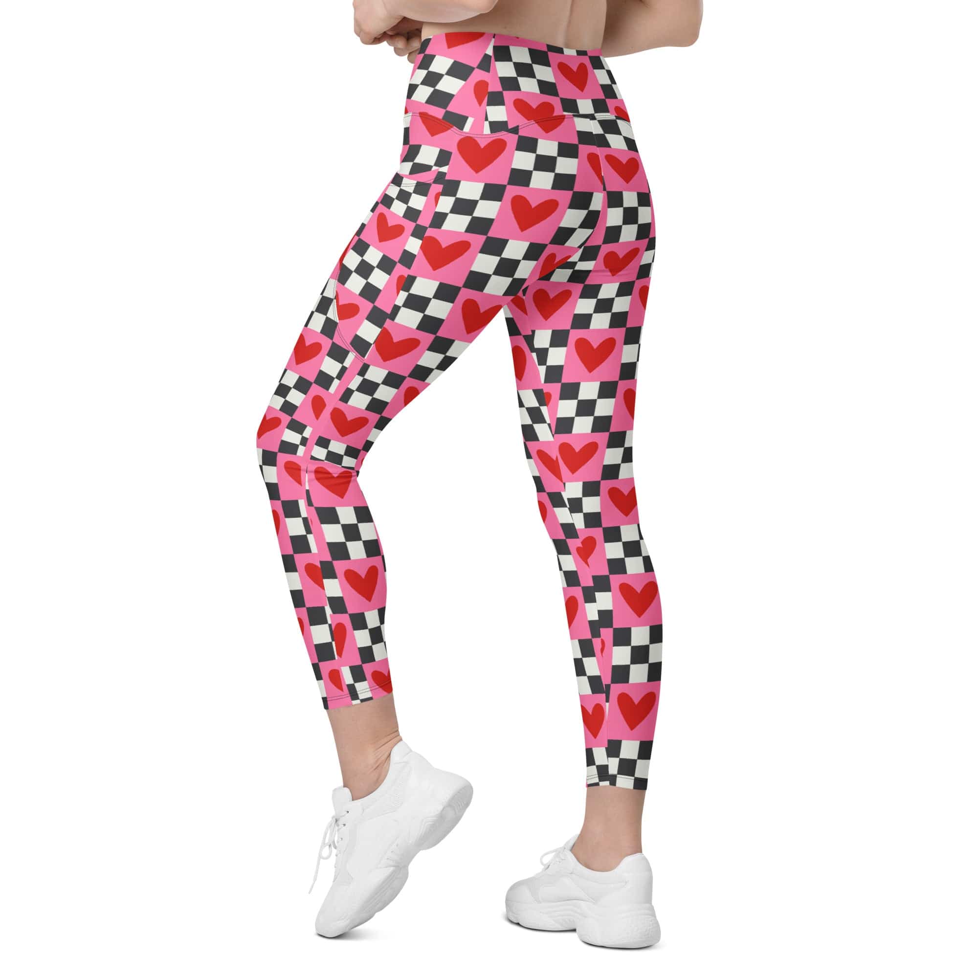 Checkered Romance Leggings With Pockets