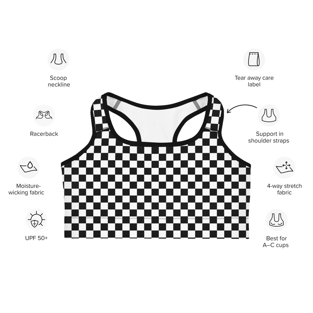 Checkered Sports Bra