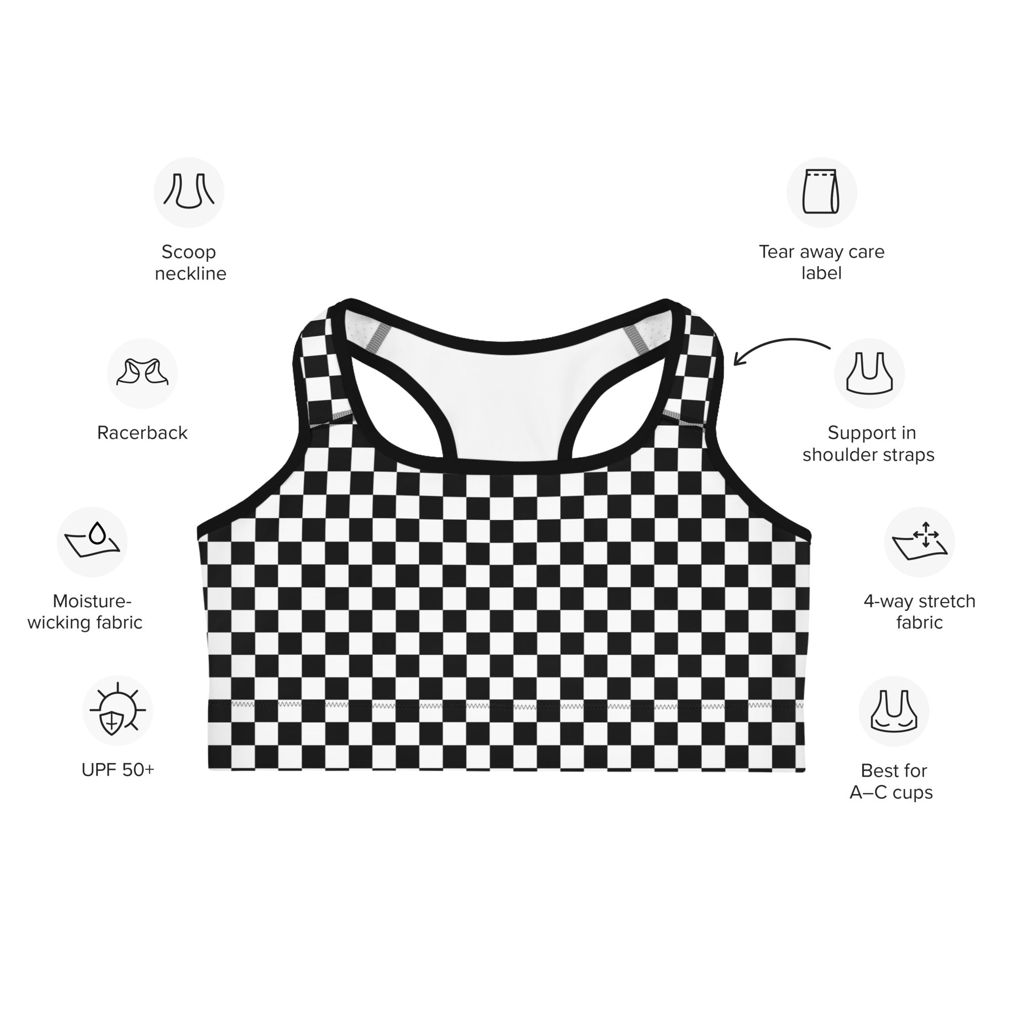 Checkered Sports Bra
