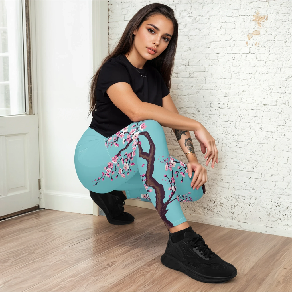 Cherry Blossom Leggings With Pockets