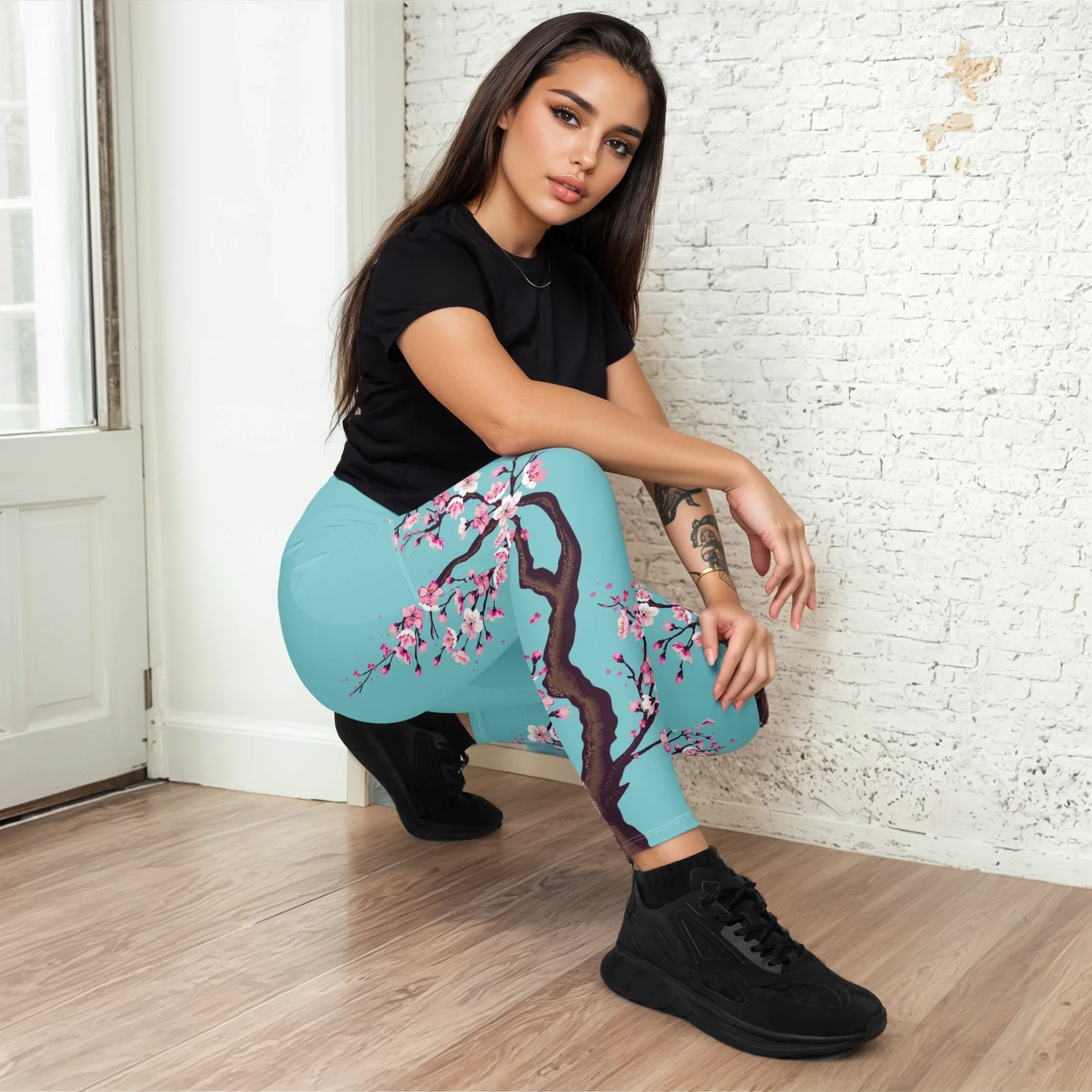 Cherry Blossom Leggings With Pockets