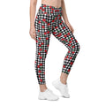 Cherry Gingham Crossover Leggings With Pockets