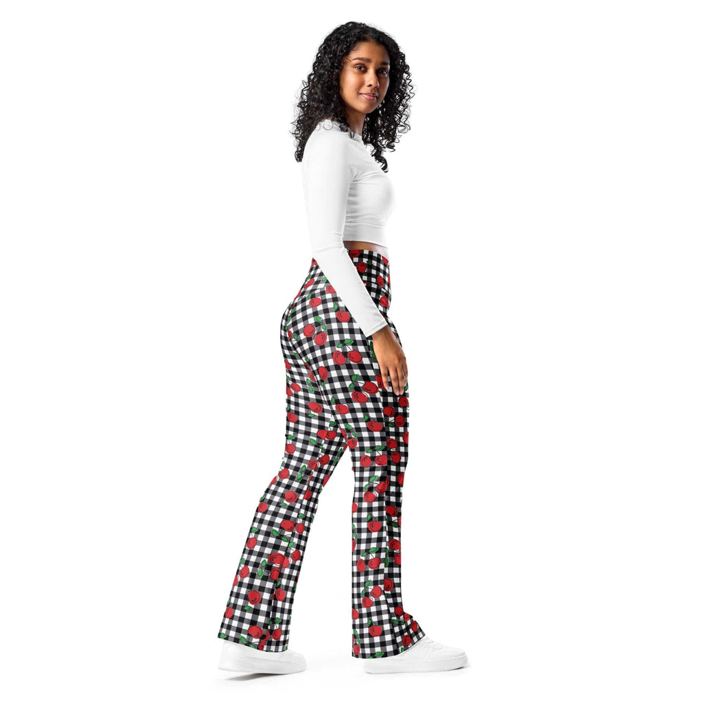 Cherry Gingham Flare Leggings
