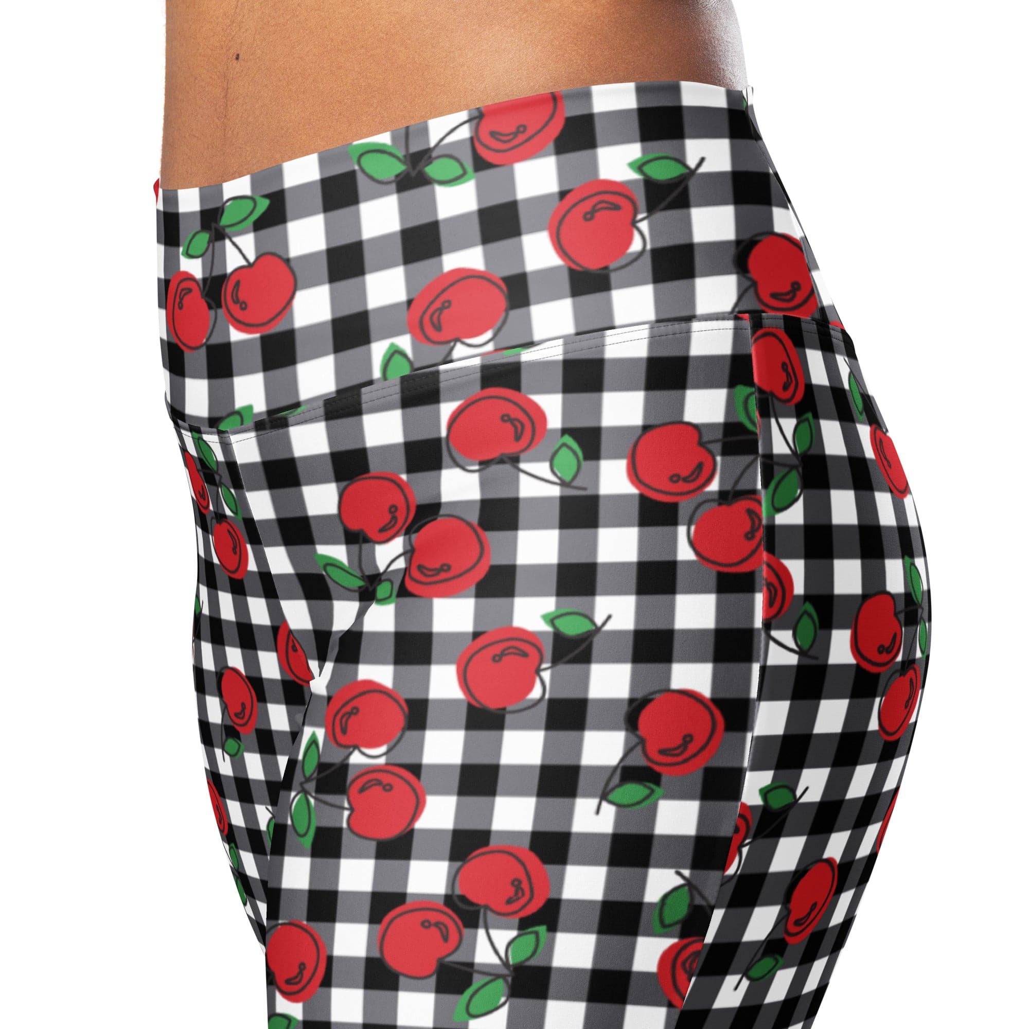 Cherry Gingham Flare Leggings