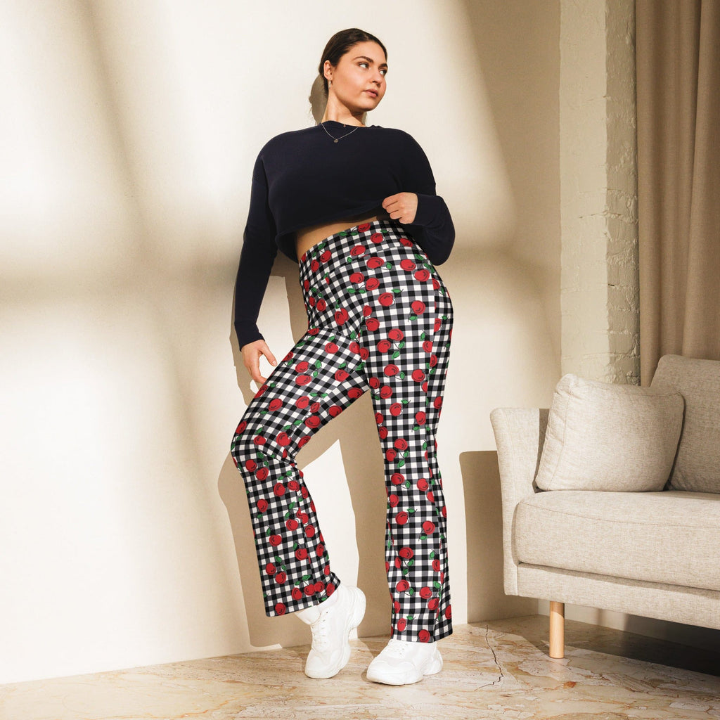 Cherry Gingham Flare Leggings