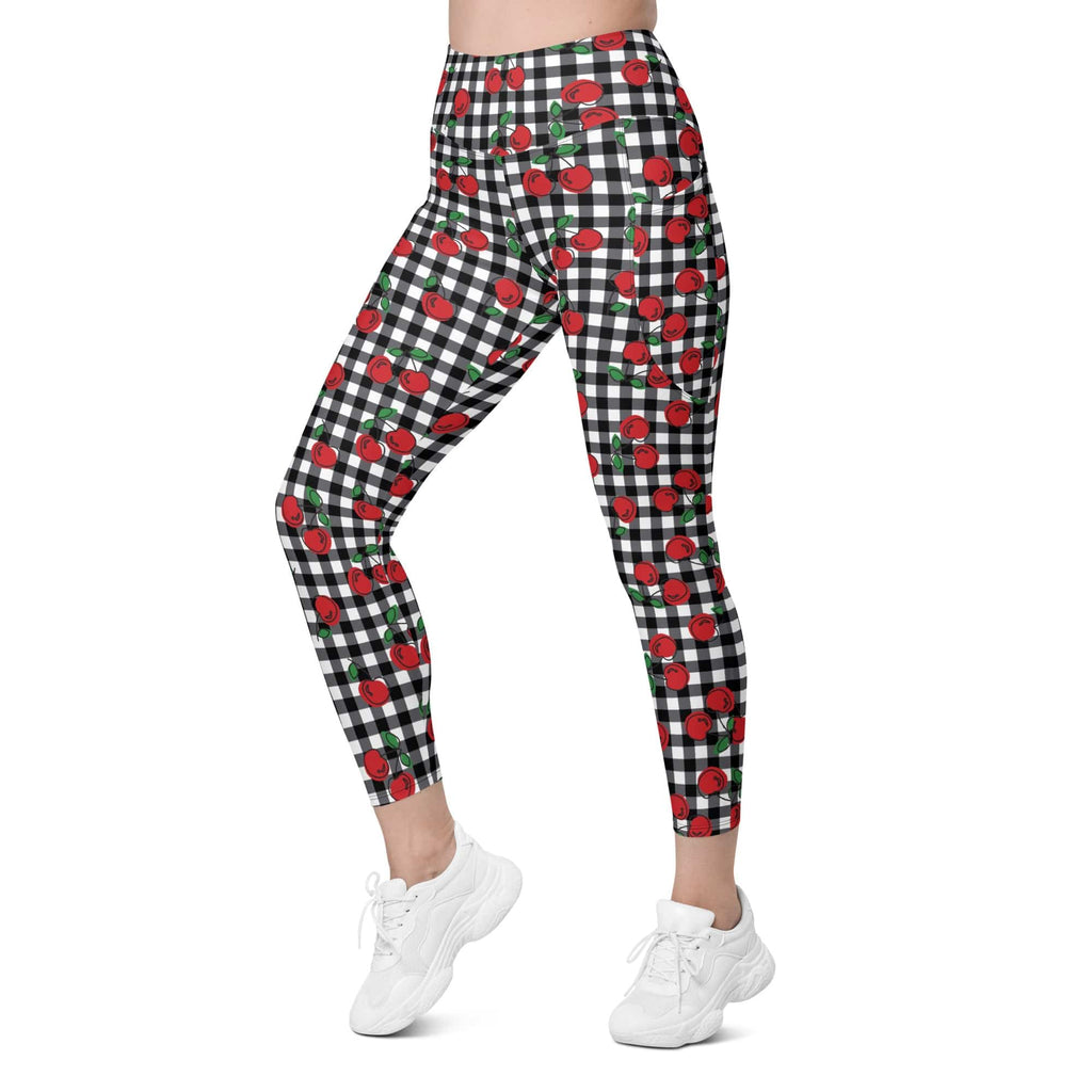 Cherry Gingham Leggings With Pockets