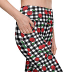 Cherry Gingham Leggings With Pockets