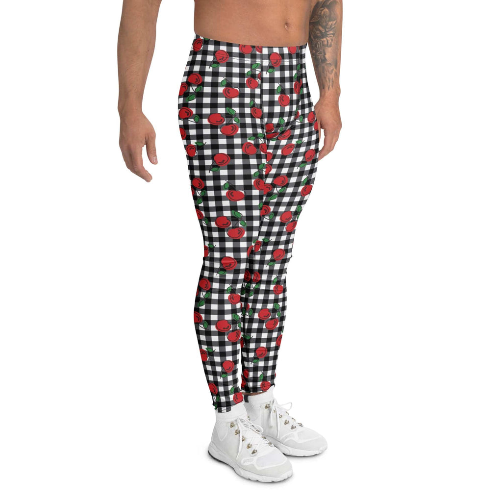Cherry Gingham Men's Leggings
