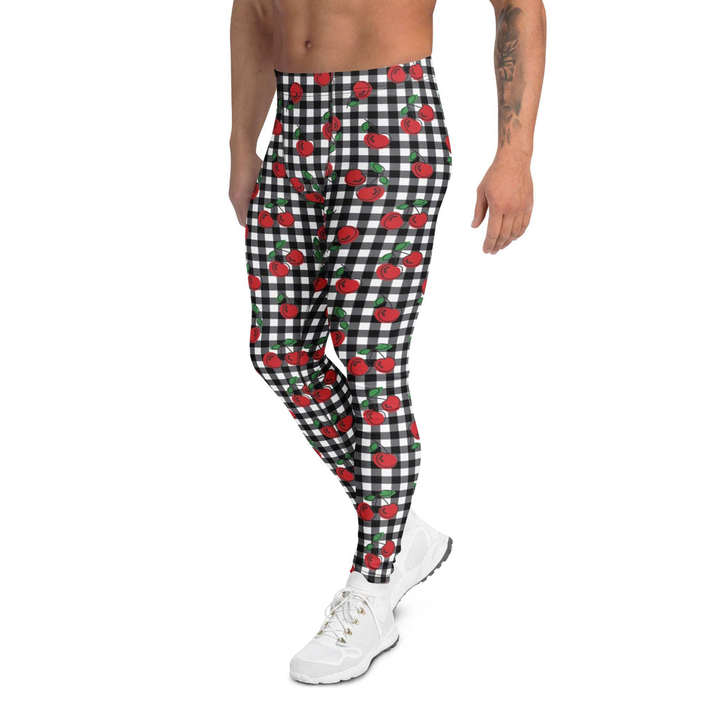 Cherry Gingham Men's Leggings