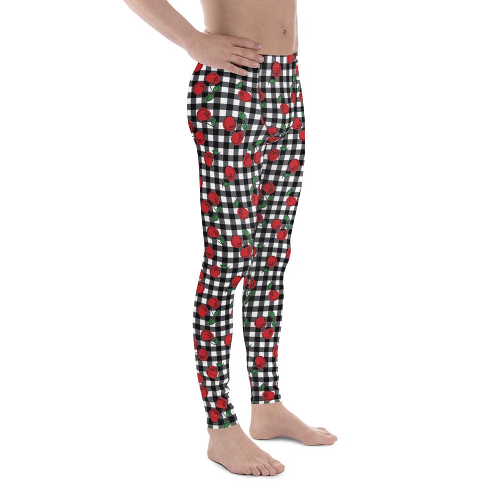 Cherry Gingham Men's Leggings