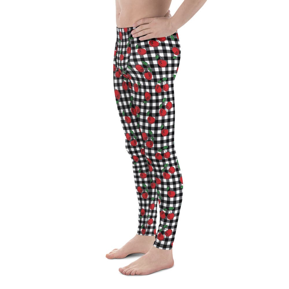 Cherry Gingham Men's Leggings
