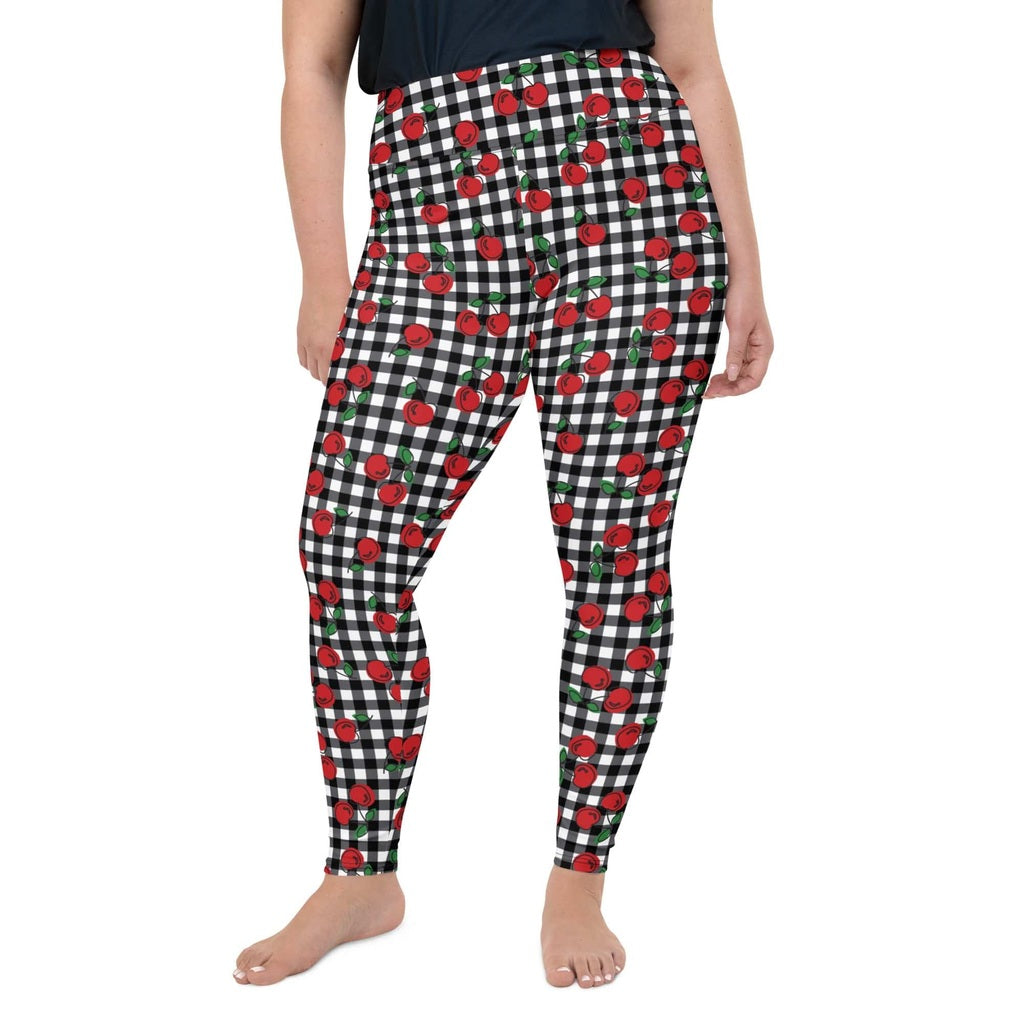 Cherry Gingham Plus Size Leggings