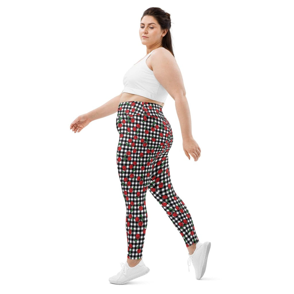 Cherry Gingham Plus Size Leggings