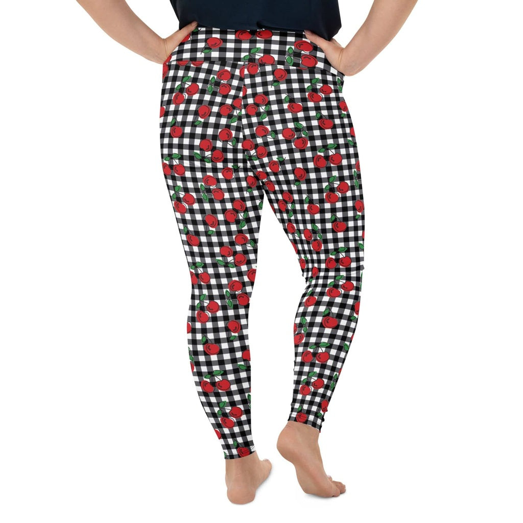 Cherry Gingham Plus Size Leggings