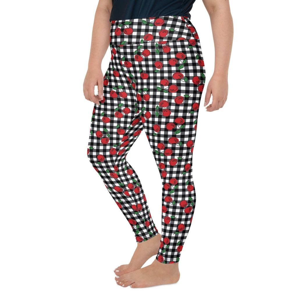 Cherry Gingham Plus Size Leggings