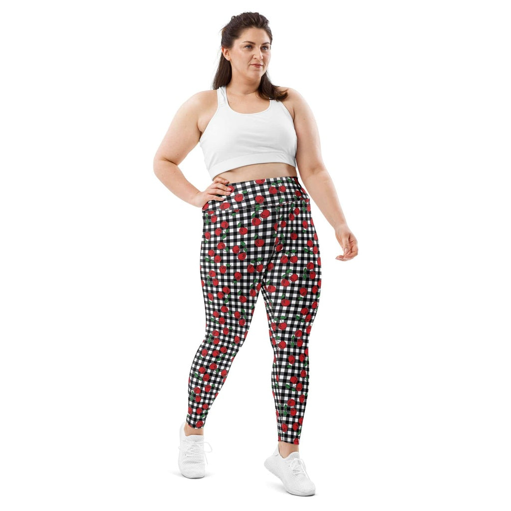 Cherry Gingham Plus Size Leggings