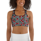 Cherry Gingham Sports Bra
