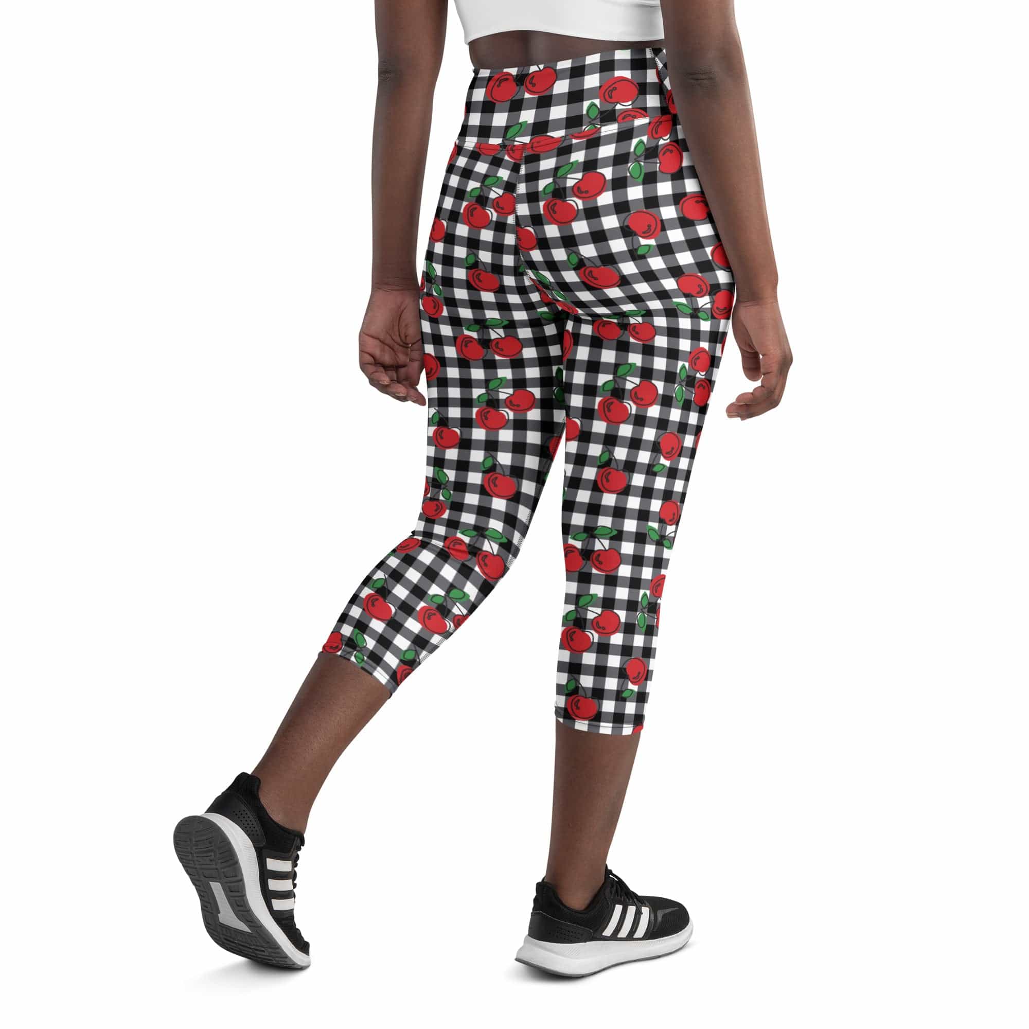 Cherry Gingham Yoga Capris